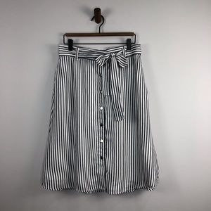 Loft blue and white striped button down skirt size 6P